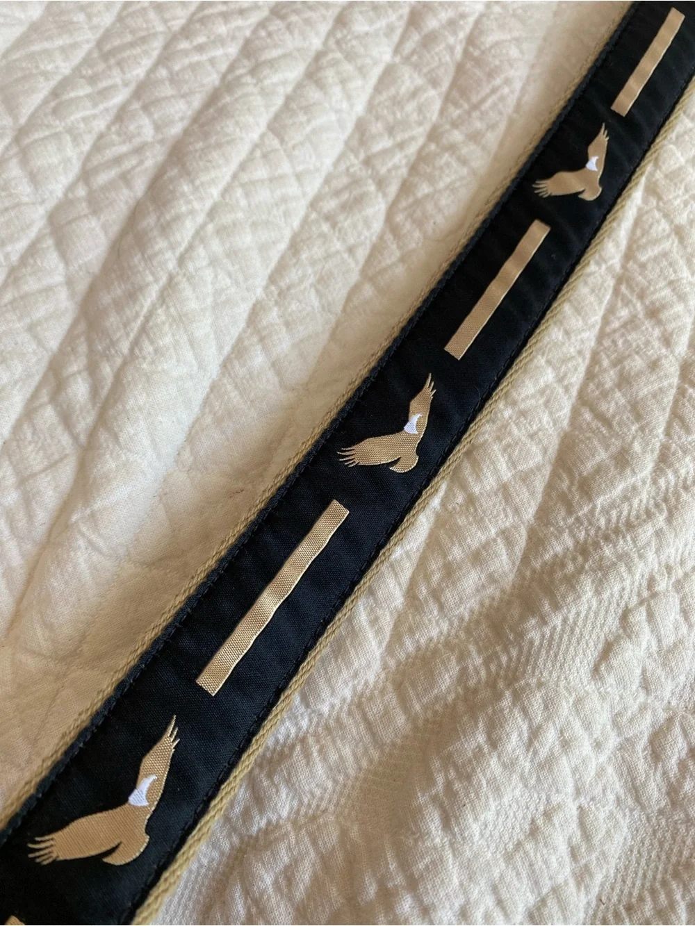 YRI Eagle Ribbon Belt Black Tan Strap Leather Brass Buckle Preppy Old Money 38